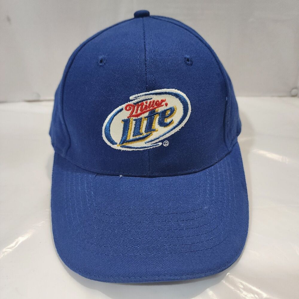 Miller Lite Cobalt Blue Baseball Cap/Hat Hook & Loop Adjustable Strap ACME BRAND